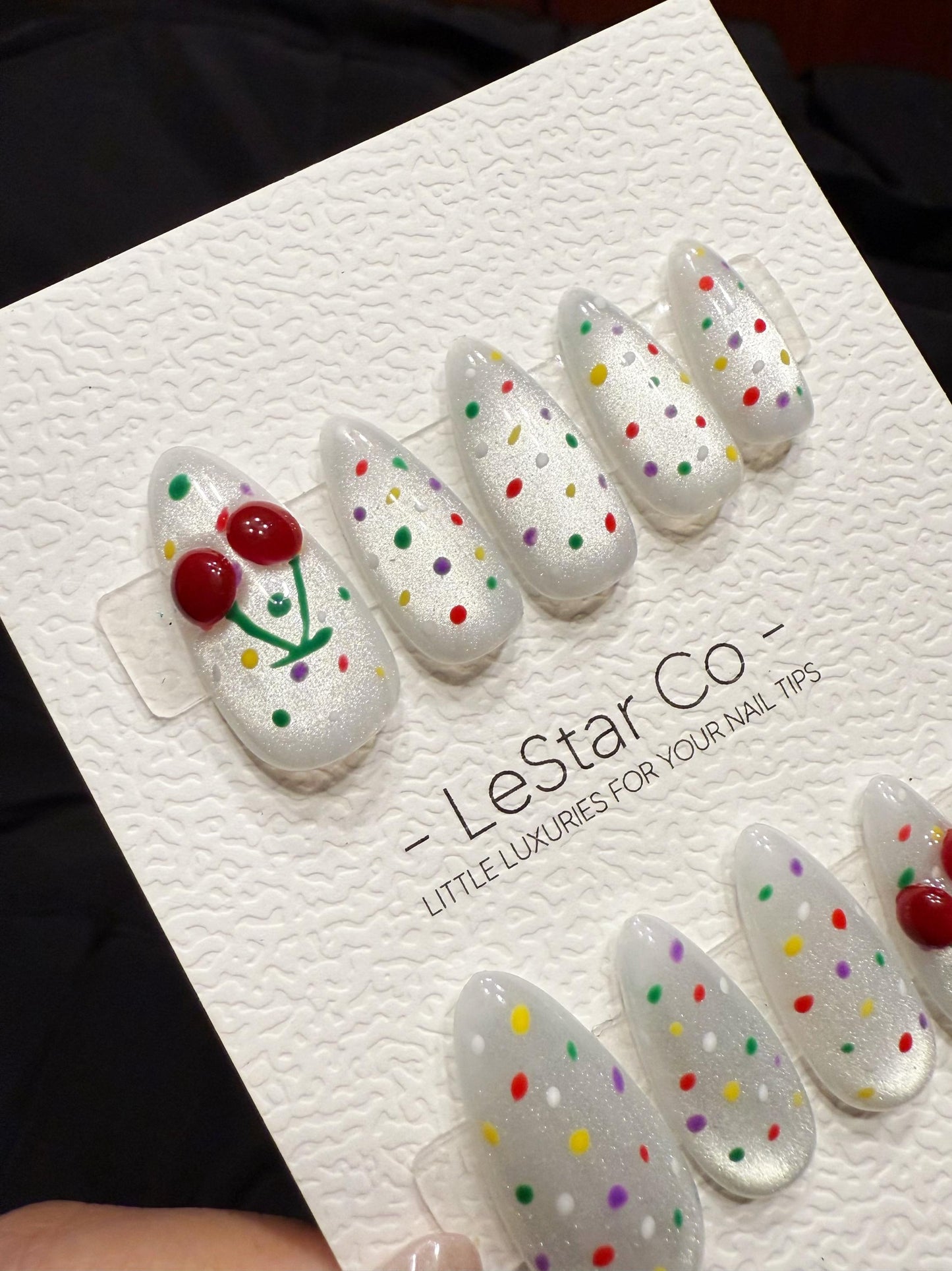 Reusable Big Cherry | Handmade Press On Gel Acrylic Nails | 4for3 Timed Offer