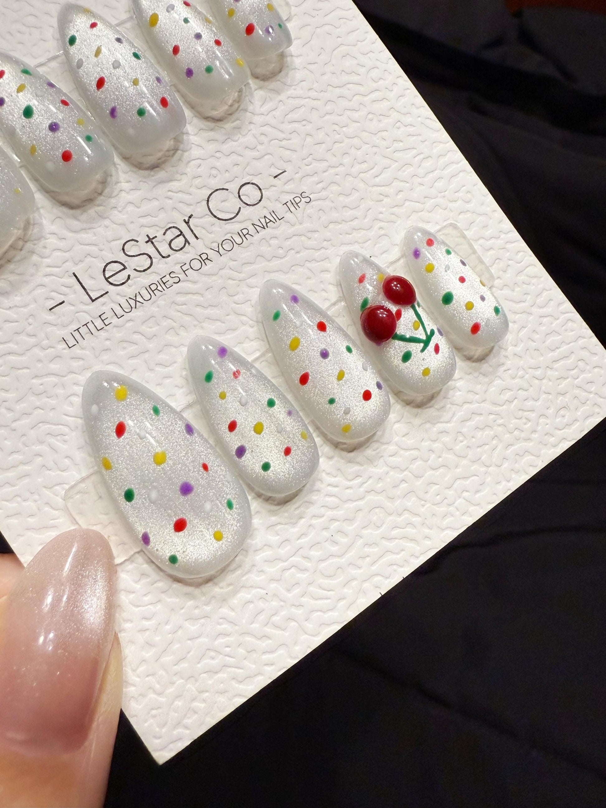 Reusable Big Cherry | Handmade Press On Gel Acrylic Nails | 4for3 Timed Offer
