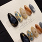 Reusable Vintage Midnight Petals | Handmade Press On Gel Acrylic Nails | 4for3 Timed Offer