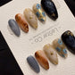 Reusable Vintage Midnight Petals | Handmade Press On Gel Acrylic Nails | 4for3 Timed Offer