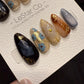 Reusable Vintage Midnight Petals | Handmade Press On Gel Acrylic Nails | 4for3 Timed Offer