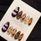 Reusable Winter Cocoa Sky | Handmade Press On Gel Acrylic Nails | 4for3 Timed Offer