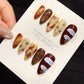 Reusable Cocoa Drift Illusion | Handmade Press On Gel Acrylic Nails | 4for3 Timed Offer