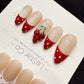 Reusable Fresh Cherry | Handmade Press On Gel Acrylic Nails | 4for3 Timed Offer