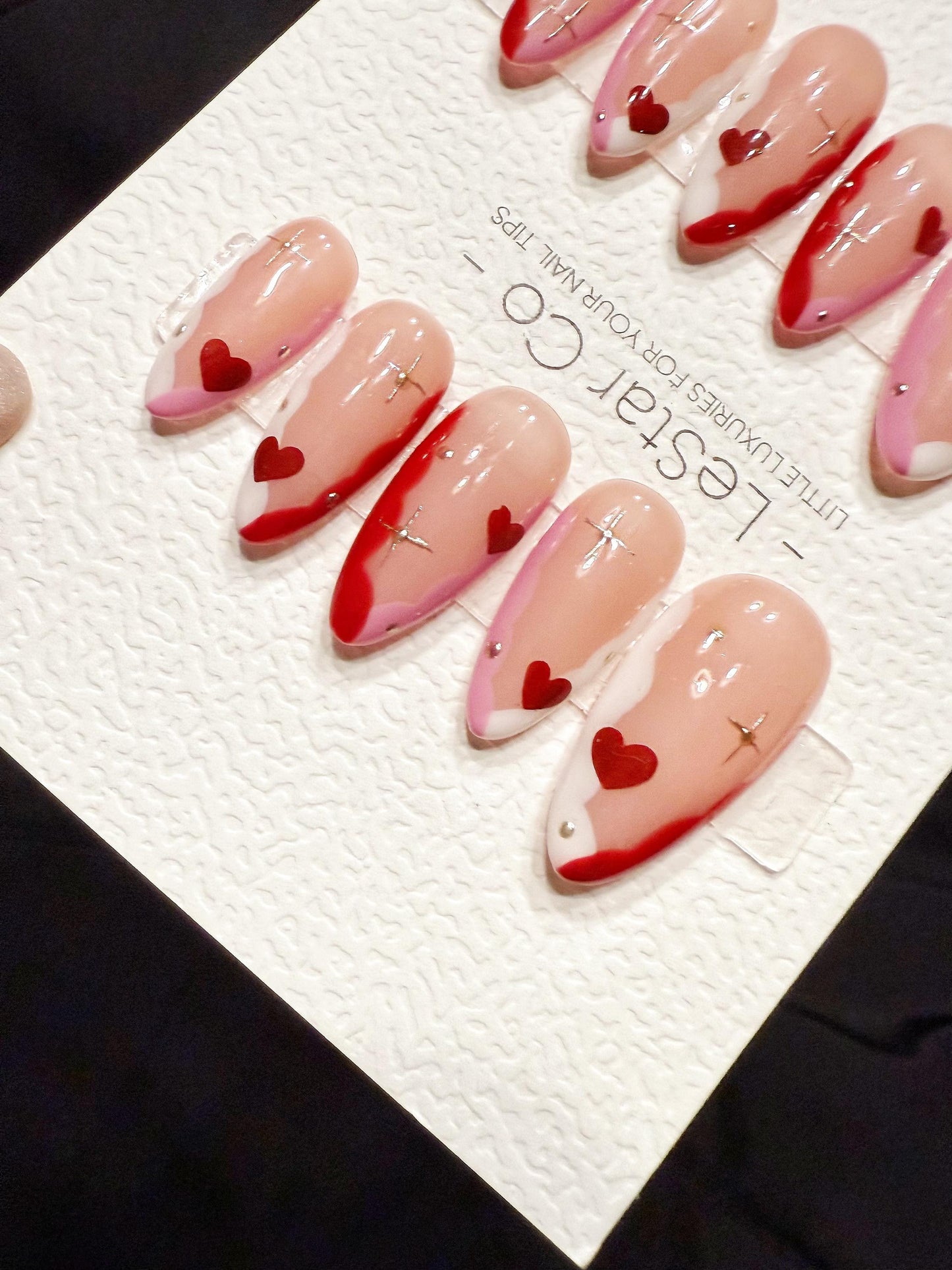 Reusable Sweetheart Stardust | Handmade Press On Gel Acrylic Nails | 4for3 Timed Offer