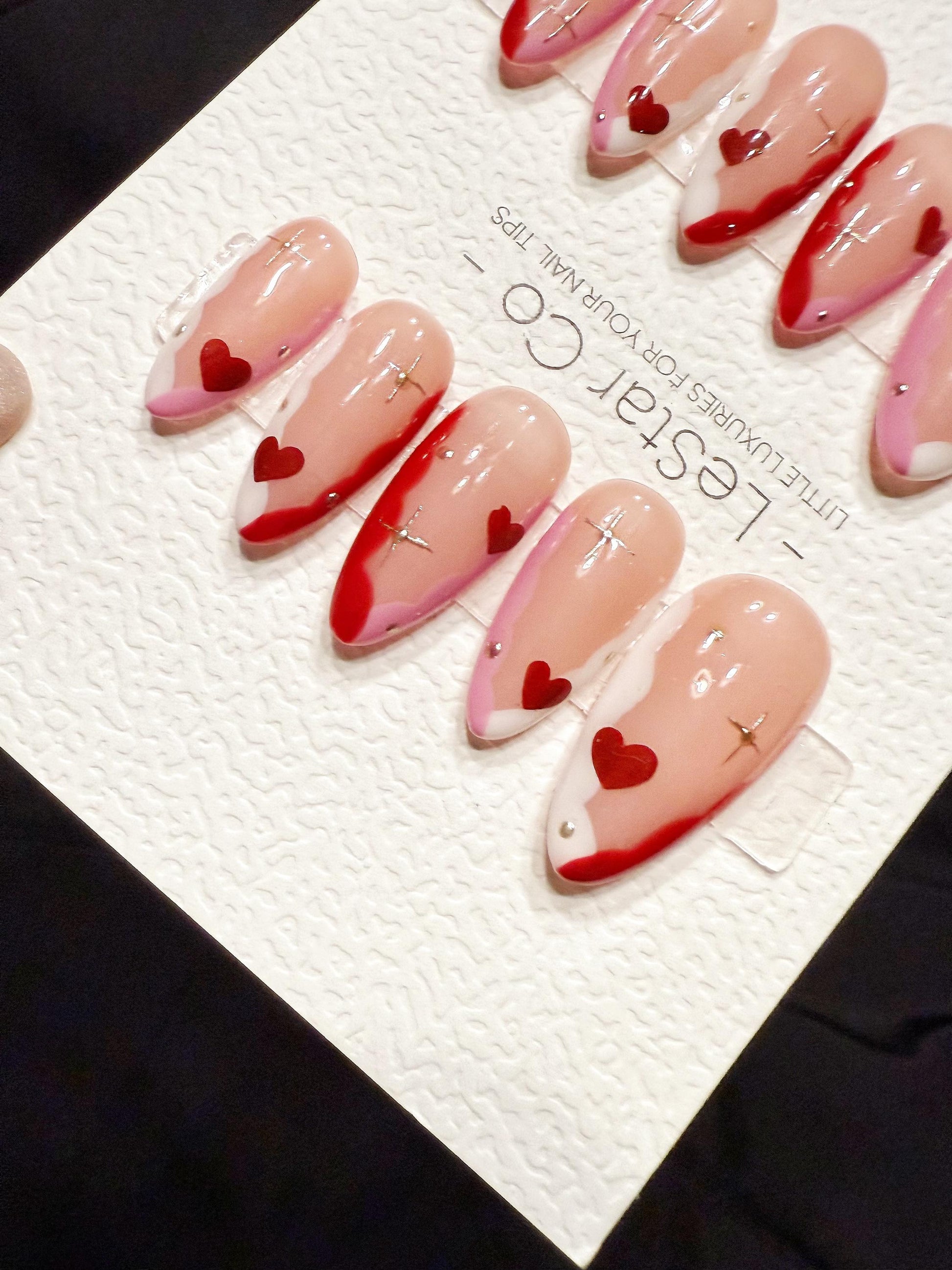 Reusable Sweetheart Stardust | Handmade Press On Gel Acrylic Nails | 4for3 Timed Offer