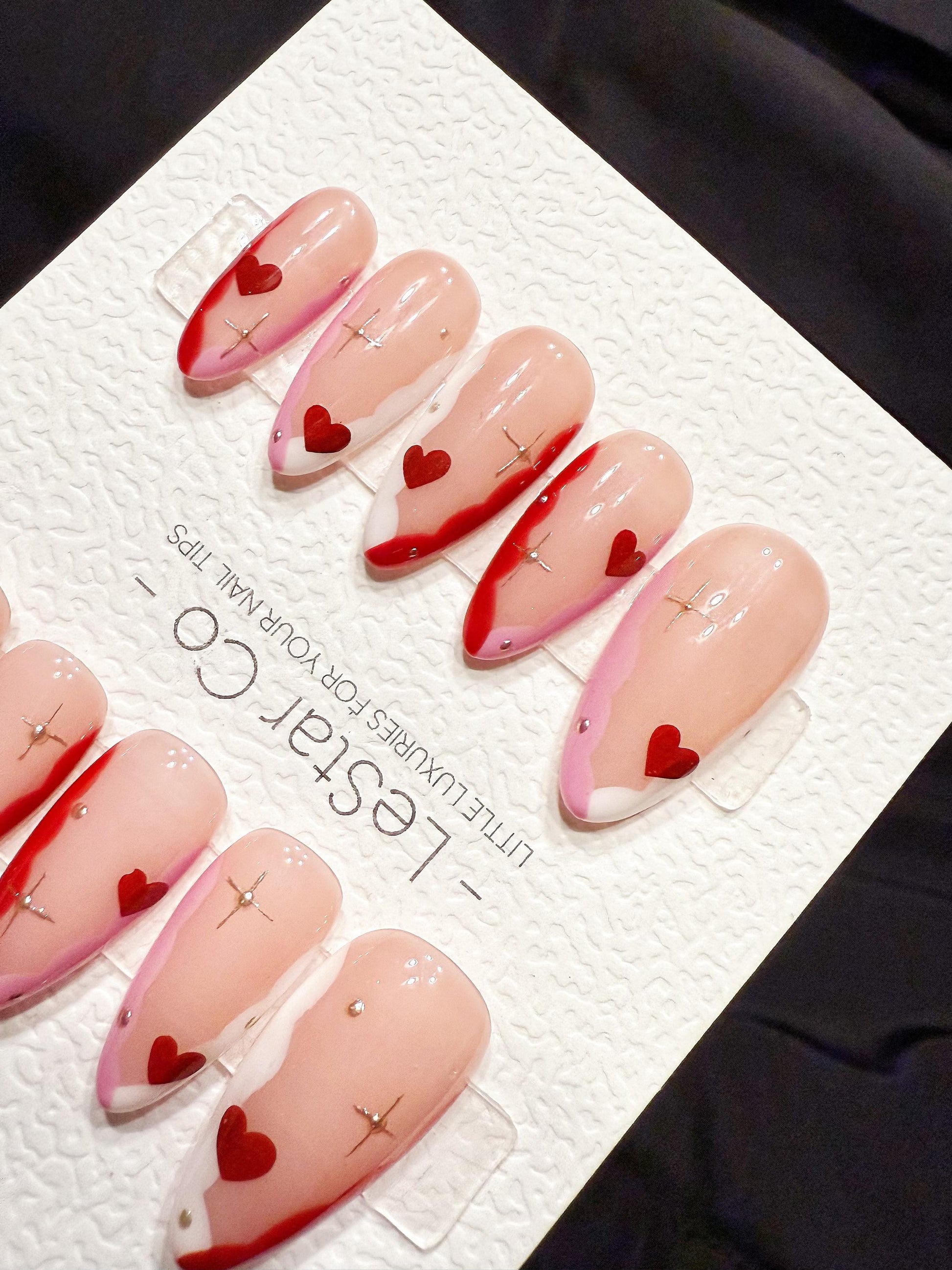 Reusable Sweetheart Stardust | Handmade Press On Gel Acrylic Nails | 4for3 Timed Offer