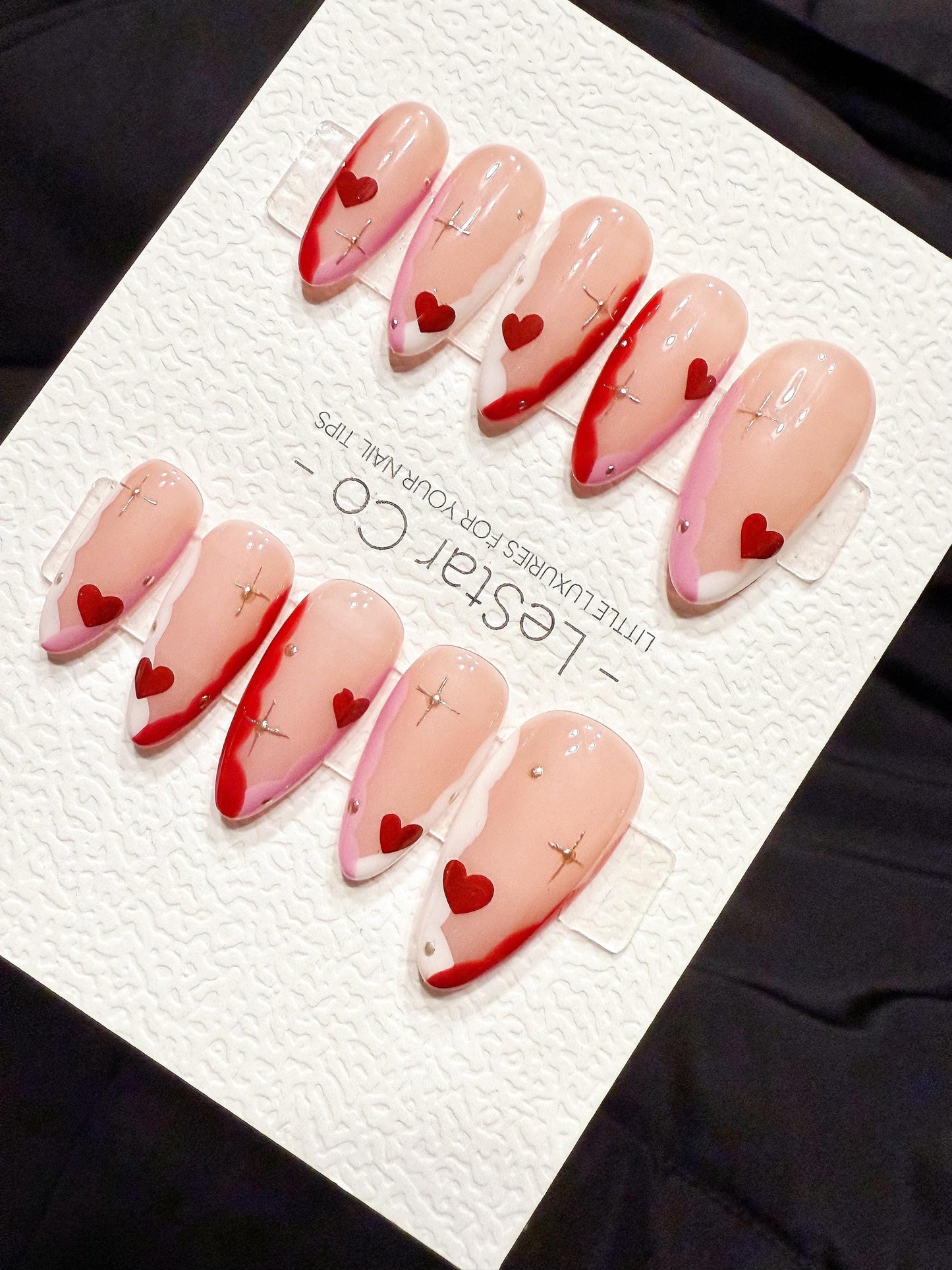 Reusable Sweetheart Stardust | Handmade Press On Gel Acrylic Nails | 4for3 Timed Offer