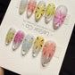 Handmade Firework Press On Nails | Reusable Gel Acrylic Set