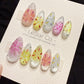 Handmade Firework Press On Nails | Reusable Gel Acrylic Set