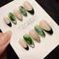 Reusable Emerald Jelly Garden | Handmade Press On Gel Acrylic Nails | 4for3 Timed Offer