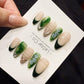 Reusable Emerald Jelly Garden | Handmade Press On Gel Acrylic Nails | 4for3 Timed Offer
