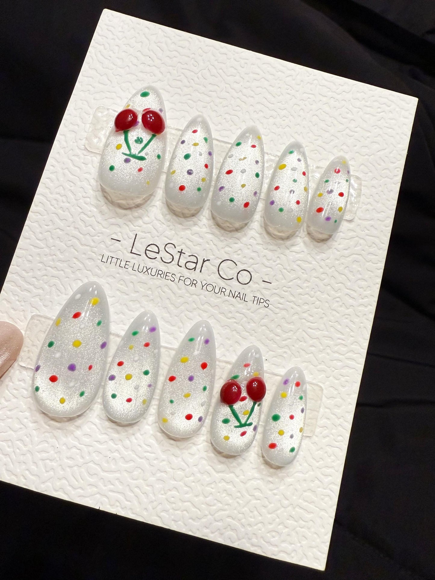 Reusable Big Cherry | Handmade Press On Gel Acrylic Nails | 4for3 Timed Offer