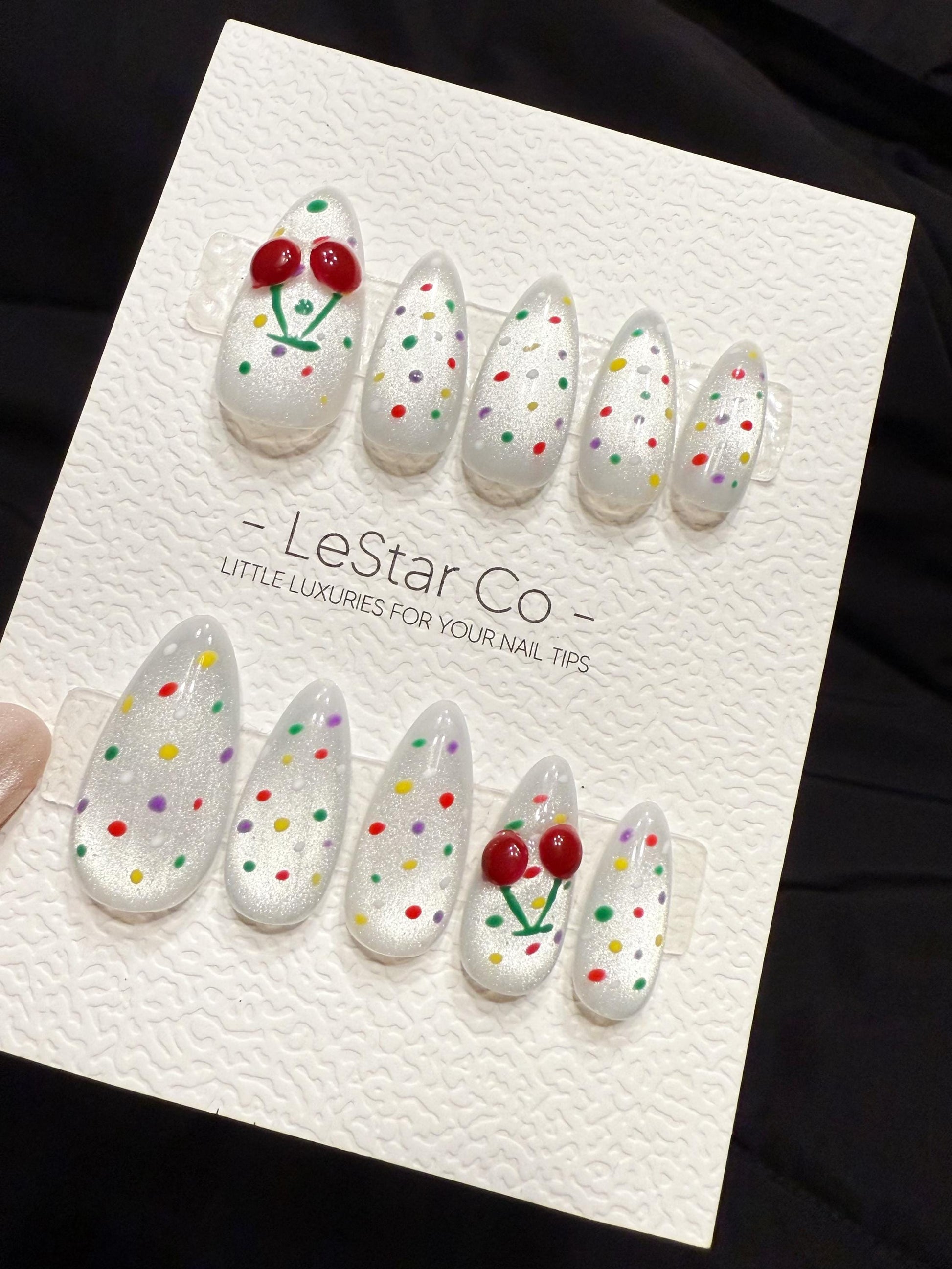 Reusable Big Cherry | Handmade Press On Gel Acrylic Nails | 4for3 Timed Offer