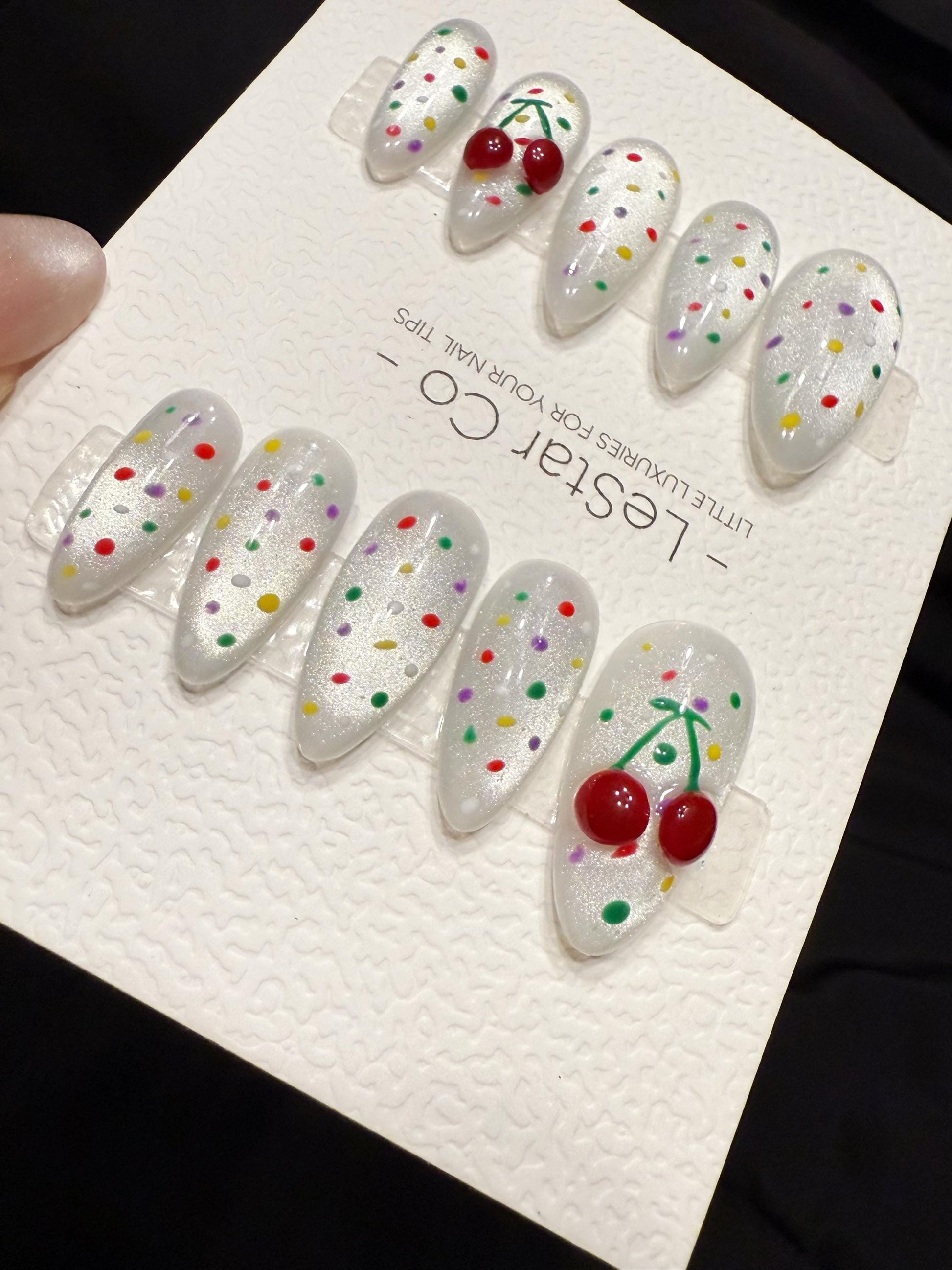 Reusable Big Cherry | Handmade Press On Gel Acrylic Nails | 4for3 Timed Offer