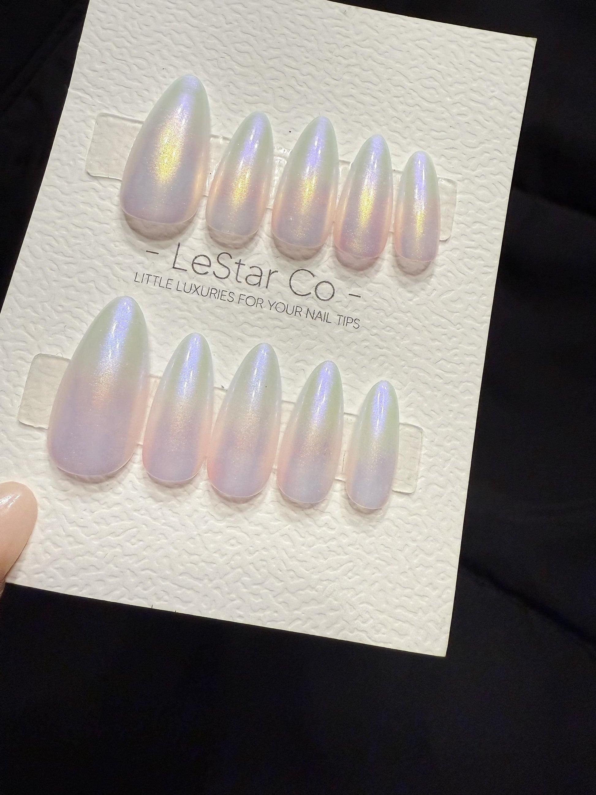 Reusable Aurora Veil | Handmade Press On Gel Acrylic Nails | 4for3 Timed Offer