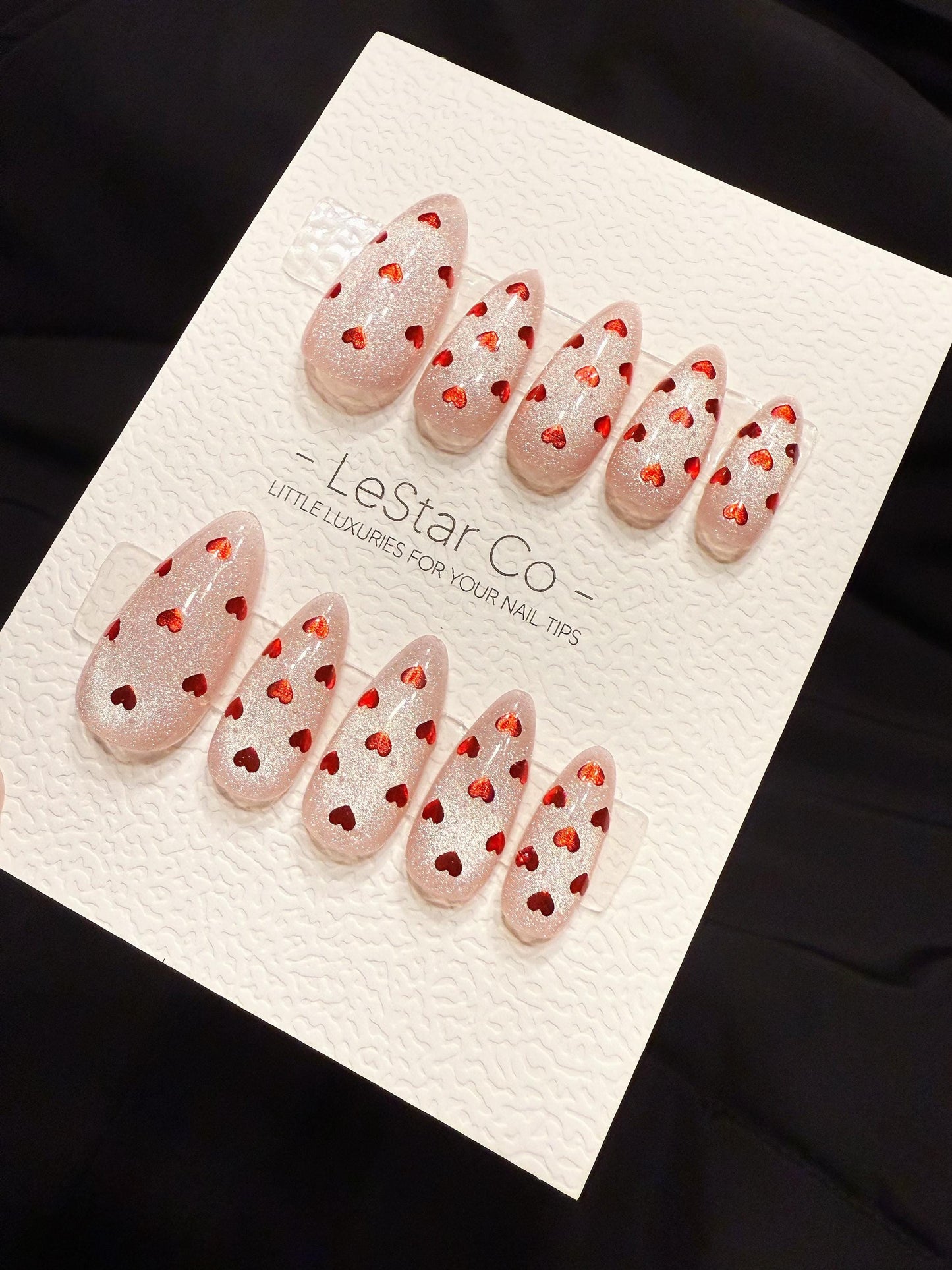Reusable Candy kiss Hearts Cat Eye | Handmade Press On Gel Nails