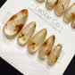 Reusable Golden Petal Drifts | Handmade Press On Gel Acrylic Nails | 4for3 Timed Offer