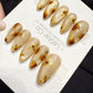 Reusable Golden Petal Drifts | Handmade Press On Gel Acrylic Nails | 4for3 Timed Offer