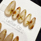 Reusable Golden Petal Drifts | Handmade Press On Gel Acrylic Nails | 4for3 Timed Offer