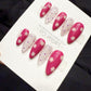 Reusable Pink Candy Bloom | Handmade Press On Gel Acrylic Nails | 4for3 Timed Offer