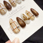 Reusable Brown Aura Chic | Handmade Press On Gel Acrylic Nails | 4for3 Timed Offer