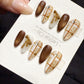 Reusable Brown Aura Chic | Handmade Press On Gel Acrylic Nails | 4for3 Timed Offer