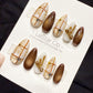 Reusable Brown Aura Chic | Handmade Press On Gel Acrylic Nails | 4for3 Timed Offer