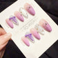 Reusable Lilac Bow Dream | Handmade Press On Gel Acrylic Nails | 4for3 Timed Offer