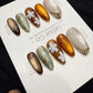 Reusable Mocha Garden Cat Eye | Handmade Press On Gel Nails | 4for3 Timed Offer