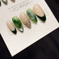 Reusable Emerald Jelly Garden | Handmade Press On Gel Acrylic Nails | 4for3 Timed Offer