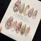 Reusable Petal Ribbon | Handmade Press On Gel Acrylic Nails | 4for3 Timed Offer