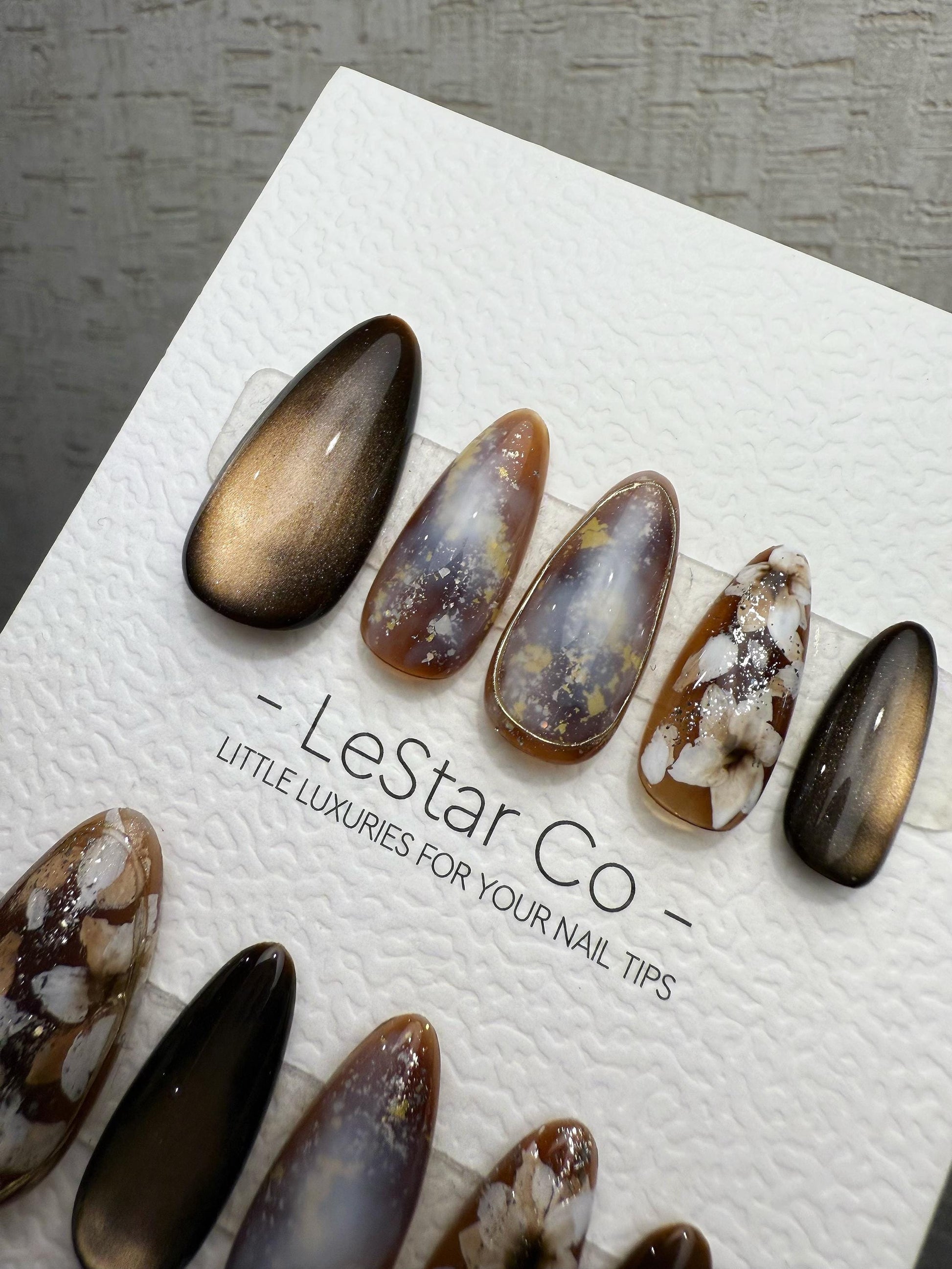 Reusable Smoky Marble Glow | Handmade Press On Gel Acrylic Nails | 4for3 Timed Offer