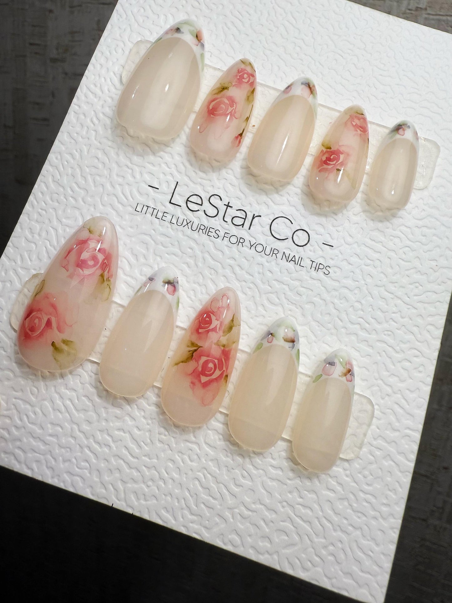 Reusable Soft Rose Whisper | Handmade Press On Gel Acrylic Nails | 4for3 Timed Offer