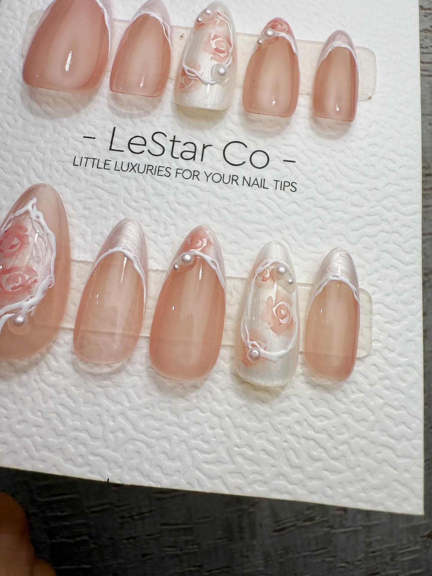 Reusable Soft Bridal Bloom | Handmade Press On Gel Acrylic Nails | 4for3 Timed Offer