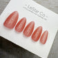 Reusable Sunset Peach Dust | Handmade Press On Gel Acrylic Nails | 4for3 Timed Offer
