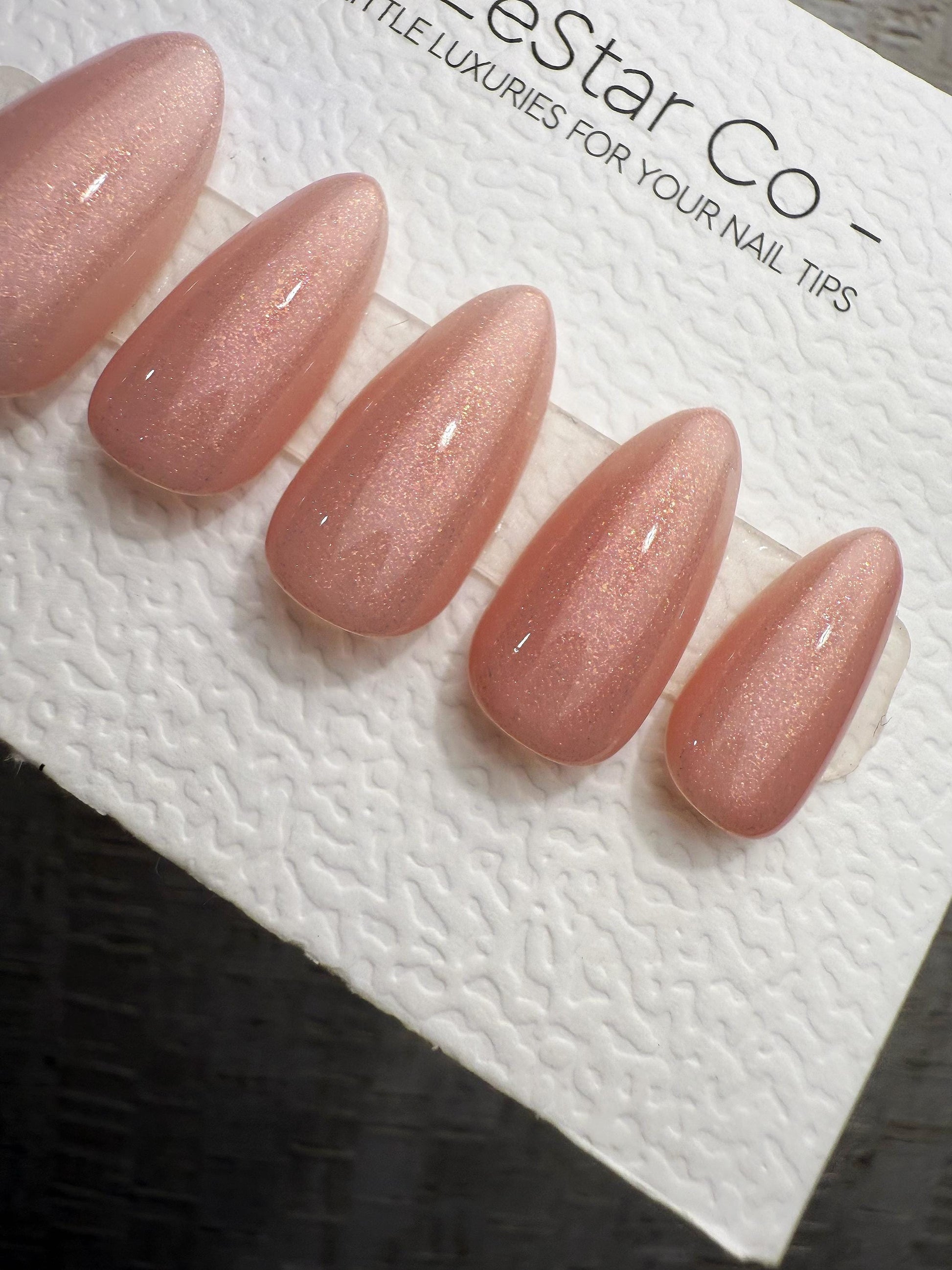 Reusable Blush Silk Shine | Handmade Press On Gel Acrylic Nails | 4for3 Timed Offer