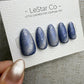 Reusable Ice Nebula Glow Cat Eye | Handmade Press On Gel Acrylic Nails