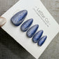 Reusable Ice Nebula Glow Cat Eye | Handmade Press On Gel Acrylic Nails
