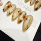 Reusable Golden Petal Drifts | Handmade Press On Gel Acrylic Nails | 4for3 Timed Offer