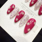 Reusable Pink Candy Bloom | Handmade Press On Gel Acrylic Nails | 4for3 Timed Offer