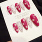Reusable Pink Candy Bloom | Handmade Press On Gel Acrylic Nails | 4for3 Timed Offer