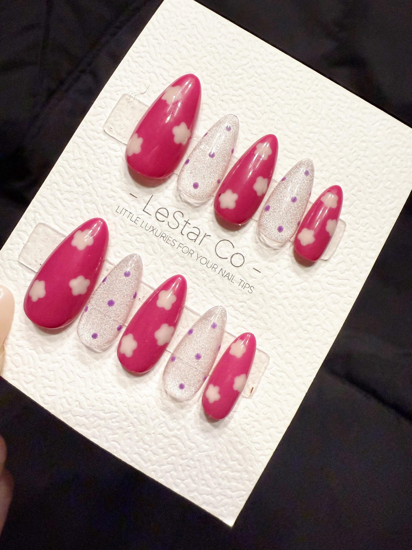 Reusable Pink Candy Bloom | Handmade Press On Gel Acrylic Nails | 4for3 Timed Offer