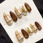 Reusable Brown Aura Chic | Handmade Press On Gel Acrylic Nails | 4for3 Timed Offer