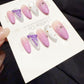 Reusable Lilac Bow Dream | Handmade Press On Gel Acrylic Nails | 4for3 Timed Offer