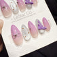 Reusable Lilac Bow Dream | Handmade Press On Gel Acrylic Nails | 4for3 Timed Offer