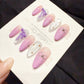 Reusable Lilac Bow Dream | Handmade Press On Gel Acrylic Nails | 4for3 Timed Offer
