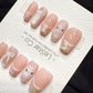 Reusable Blush Kitty Garden | Handmade Press On Gel Acrylic Nails | 4for3 Timed Offer