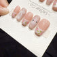 Reusable Blush Kitty Garden | Handmade Press On Gel Acrylic Nails | 4for3 Timed Offer
