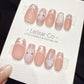 Reusable Blush Kitty Garden | Handmade Press On Gel Acrylic Nails | 4for3 Timed Offer